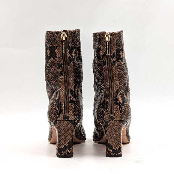 Veronica Beard Women Marla Snake Print Leather Back Zip Ankle Boots size 6.5 - Picture 4 of 10
